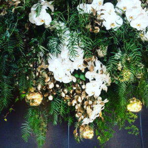 hanging floral with light