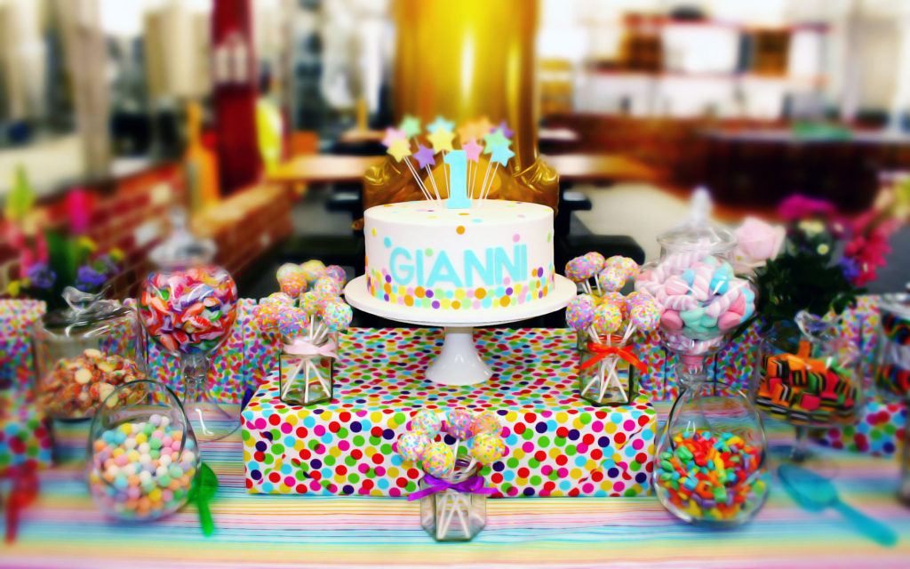 Confetti 1st Birthday Cake Candy Dessert Buffet